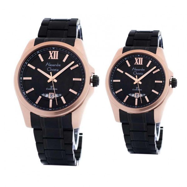 Alexandre Christie AC 8473 Rosegold Black Couple